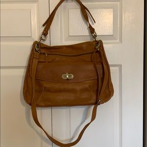 Pulicati Leather Handbag - Camel Color